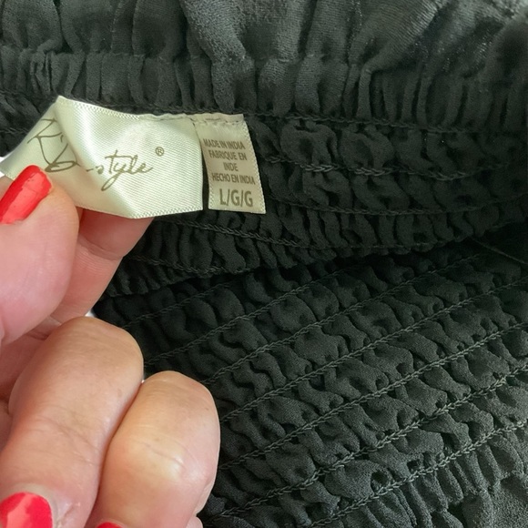 RD Style Black Smocked Crop Top & Ruffle Mini Skirt Set - Size L - Picture 4 of 6